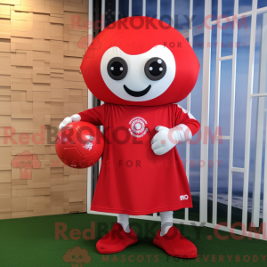 Red Soccer Ball mascot...