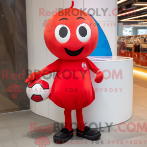 Red Soccer Ball mascot...