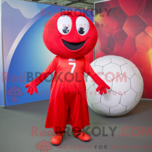 Red Soccer Ball maskot...