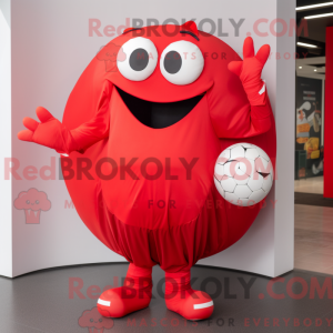 Red Soccer Ball maskot...