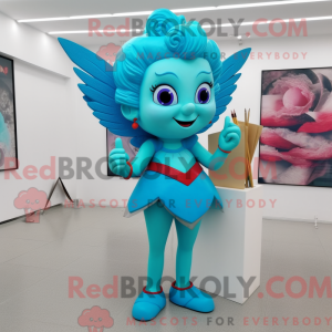 Turquoise Cupid mascot...