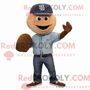 Brown Baseball Ball mascot...