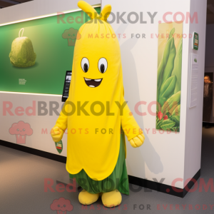 Geel Celery mascottekostuum...