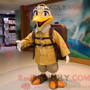 Tan Geese mascot costume...
