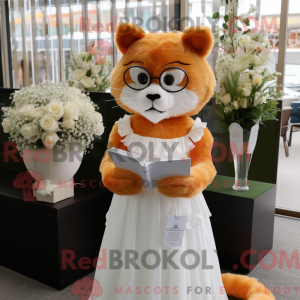 Oranje kat mascotte kostuum...