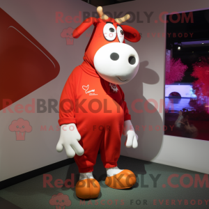 Red Cow mascot costume...