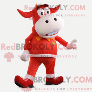Red Cow mascot costume...