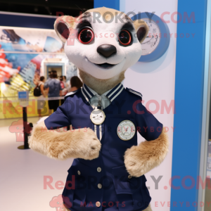 Navy Meerkat maskot kostume...