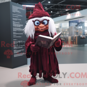 Maroon Witch mascot costume...
