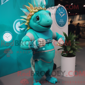 Turquoise Armadillo mascot...