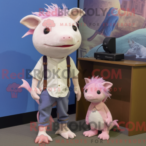 Axolotls maskotdraktfigur...