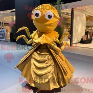 Gull eremittkrabbe maskot...