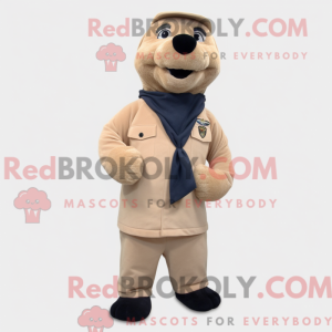 Beige Navy Seal mascot...