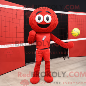 Red Volleyball Net mascot...