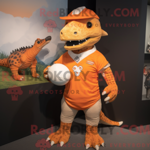 Orange Ankylosaurus mascot...