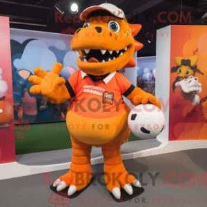 Orange Ankylosaurus mascot...