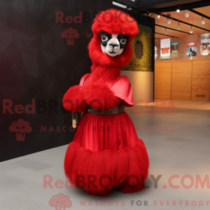 Red Alpaca mascot costume...