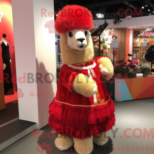 Red Alpaca mascot costume...
