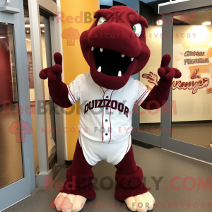 Maroon Diplodocus maskot...