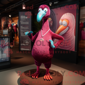 Maroon Flamingo maskot...