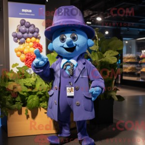 Blå Grape maskot kostume...