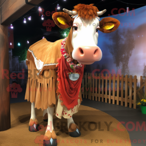 Rust Guernsey Cow maskot...