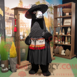 Black Llama mascot costume...