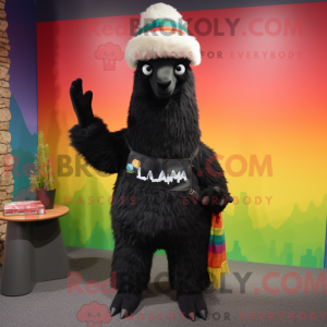 Black Llama mascot costume...