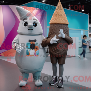 Gray Ice Cream Cone mascot...