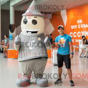 Gray Ice Cream Cone mascot...