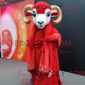 Red Ram-maskotdraktfigur...