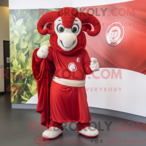 Red Ram mascot costume...