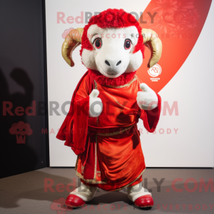 Red Ram mascot costume...