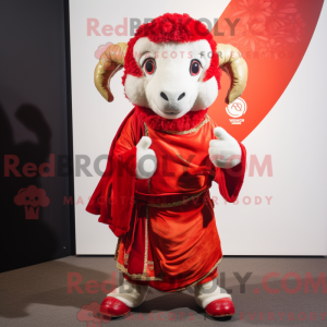 Red Ram-maskotdraktfigur...