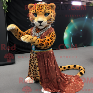 Rust Leopard mascot costume...