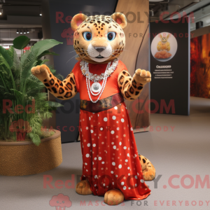 Rust Leopard mascot costume...