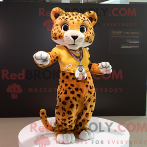 Rust Leopard maskot kostume...