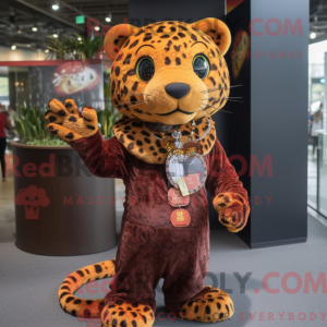 Rust Leopard mascot costume...