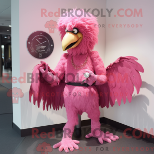 Pink Harpy maskot kostume...