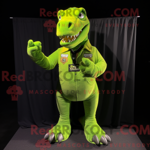 Lime Green T Rex mascot...