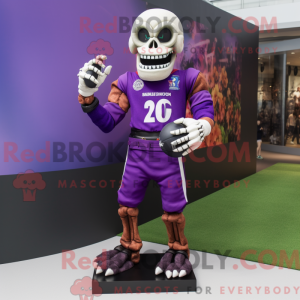 Purple Skull mascot costume...
