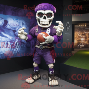 Purple Skull mascot costume...