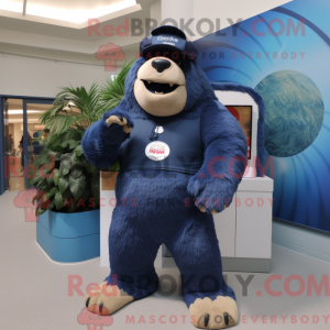 Navy Giant Sloth mascot...