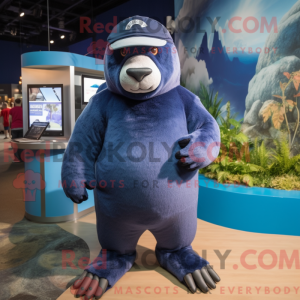 Navy Giant Sloth mascot...