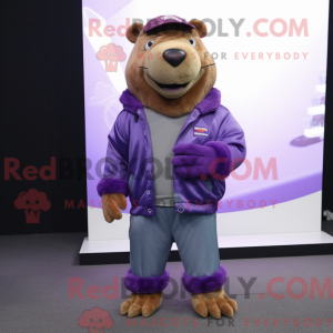 Purple Capybara mascot...