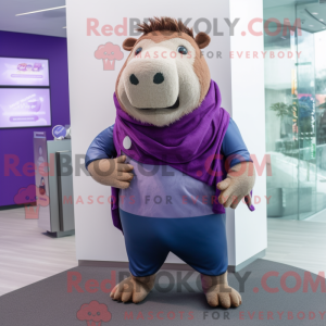 Purple Capybara mascot...
