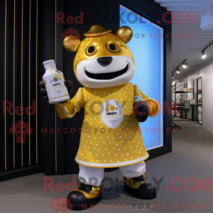 Gold Bottle Of Milk mascot...