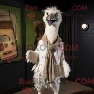 Wit Emu-mascottekostuum...