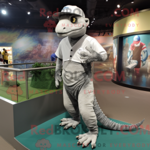 Silver Komodo Dragon mascot...