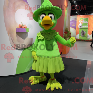 Lime Green Turkey mascot...